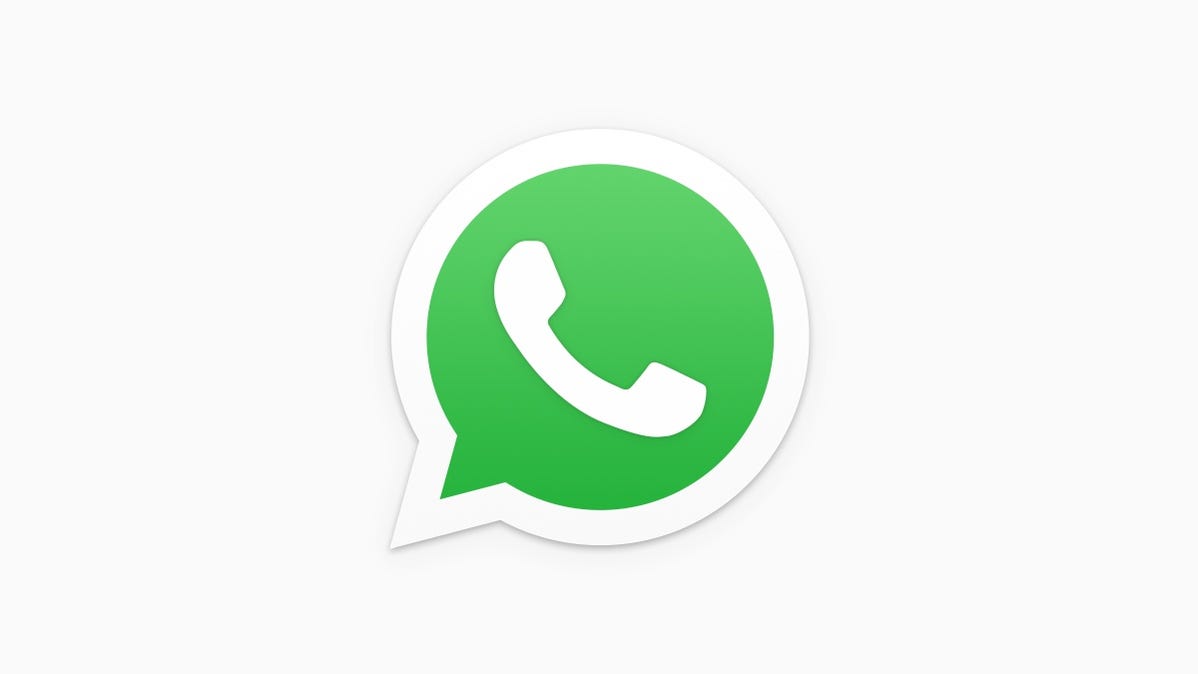 Логотип WhatsApp на белом фоне.